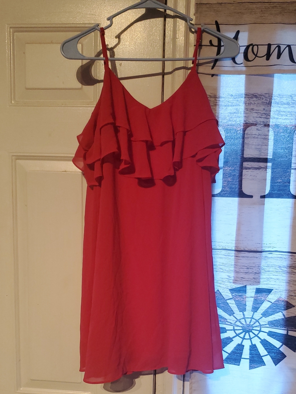 Lulu's Pink Ruffle-Trim Spaghetti Strap Mini Dress